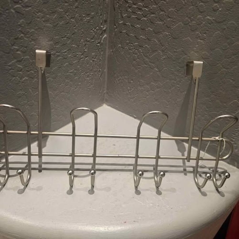 Over-the-Door Metal 4 Hook Rack